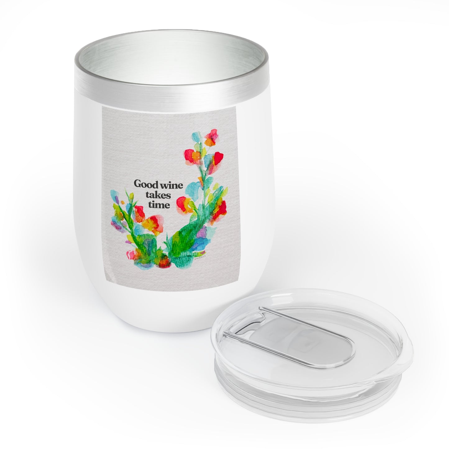 "Good Wine Takes Time" Wine Tumbler
