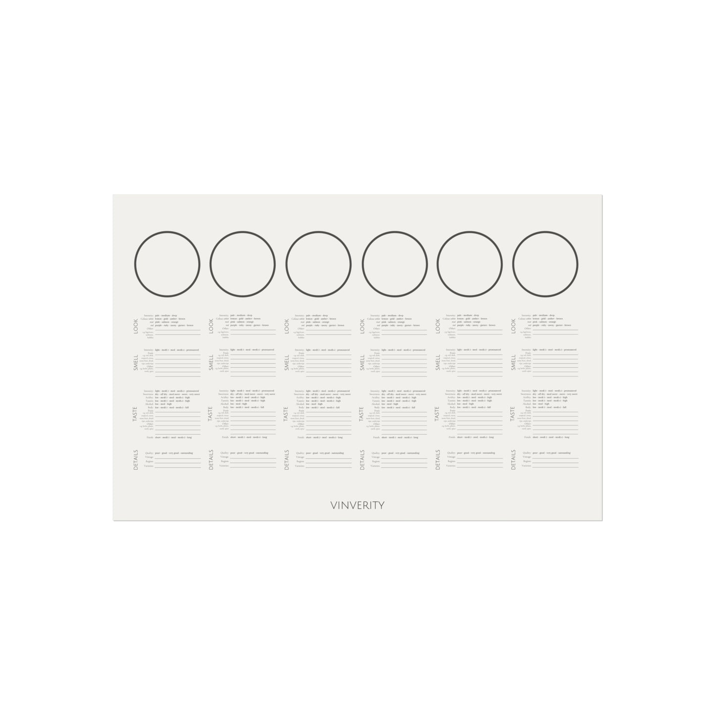 Wine Tasting Mat — Giclée Print (18 × 12 in)