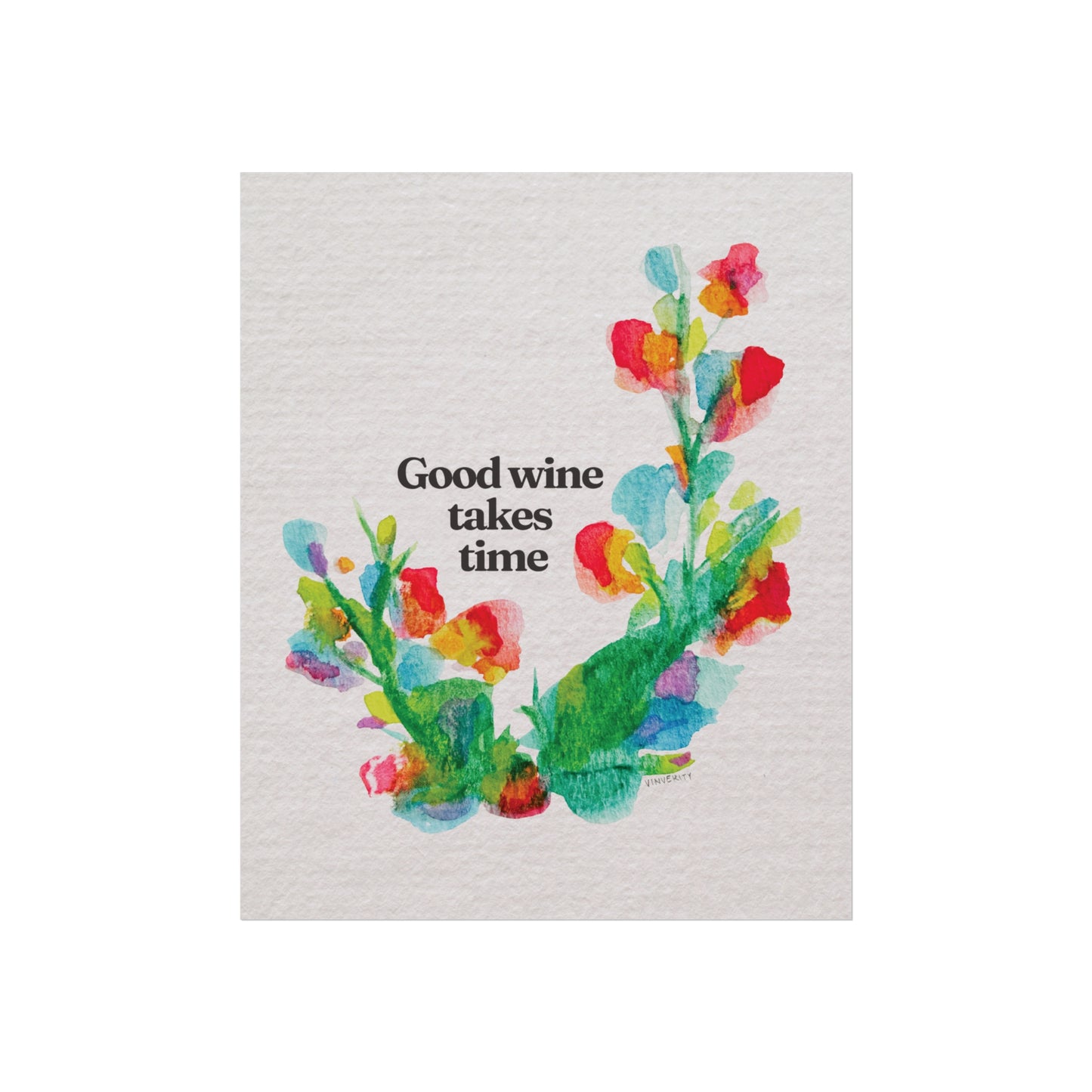 “Good Wine Takes Time” Watercolour Print