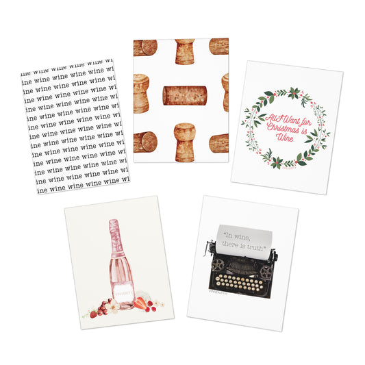 Holiday Wine-Themed Christmas Cards – 5-Pack | VINVERITY