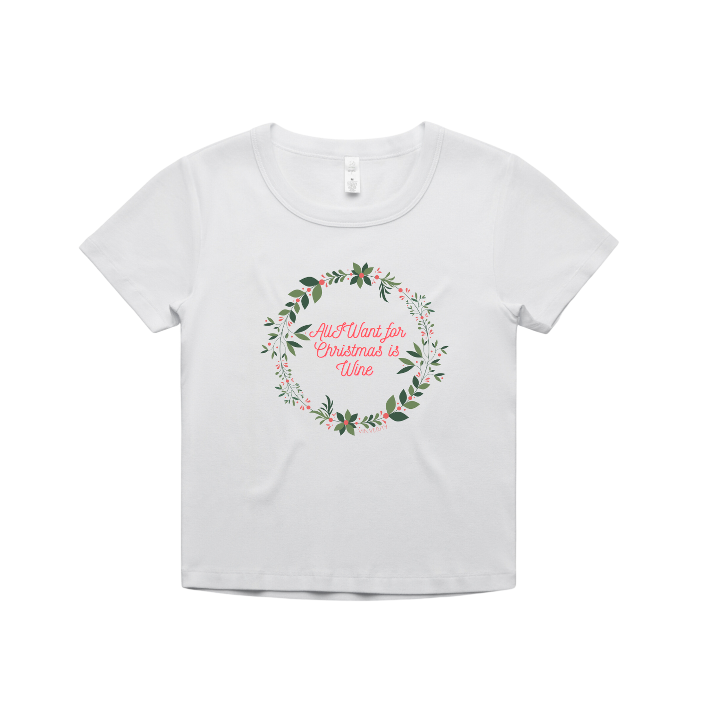 Organic Holiday Baby Tee – "All I Want for Christmas is Wine"