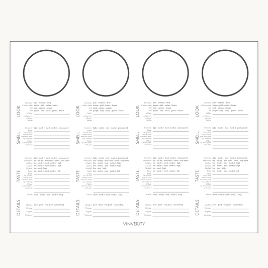 VINVERITY Wine Tasting Map (Printable PDF)